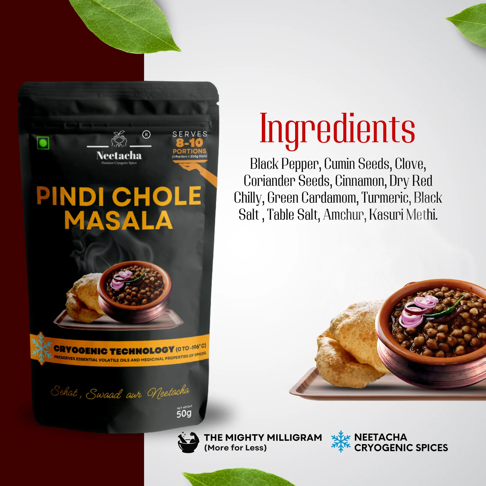 NEETACHA Premium Cryogenic Pindi Chole Masala I 50g